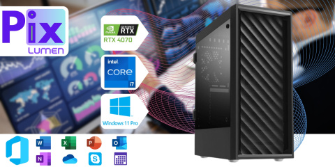 Pix Lumen V4 Intel Core i7 NVIDIA GeForce RTX 4070 64GB DDR4 2000GB SSD Windows 11 Pro