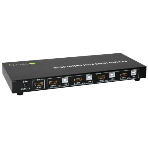 Techly 4-portowy przełącznik KVM HDMI USB 4x1 z audio 4K