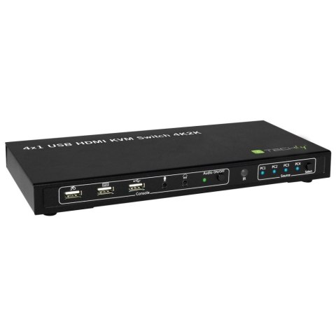 Techly 4-portowy przełącznik KVM HDMI USB 4x1 z audio 4K