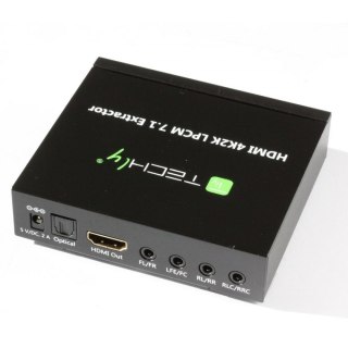 Techly HDMI 4K audio extractor SPDIF Toslink 4x Jack 3.5mm LPCM 5.1CH