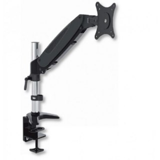 Techly Ramię biurkowe z amortyzatorem gazowym 15-27cali 8kg srebrno-czarne