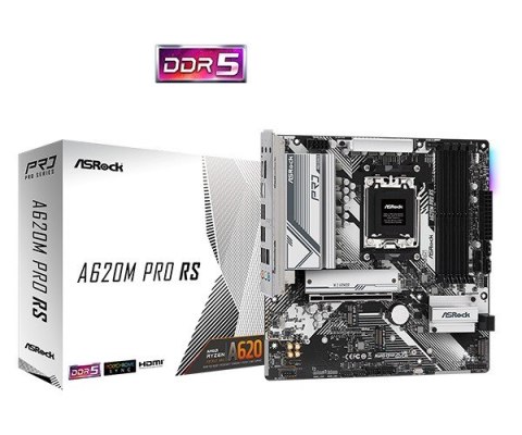 Płyta główna ASRock A620M PRO RS AM5 DDR5 HDMI DP mATX wydajna