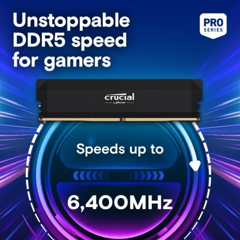 Pamięć Crucial DDR5 Pro OC 32GB 6400MHz CL40 wydajna do gier