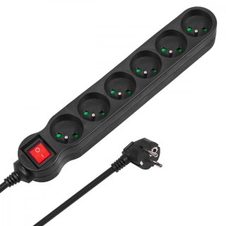 Listwa zasilająca Maclean MCE187 6 gniazd 3m 2300W czarna