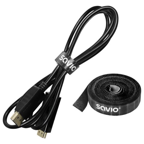 Savio Organizer na kable OC-07 taśma Velcro 10m czarna 14mm