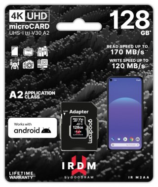 Karta pamięci microSD GOODRAM IRDM 128GB UHS-I U3 A2 z adapterem