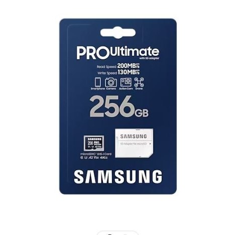 Samsung Karta pamięci microSD PRO Ultimate 256GB szybka z adapterem