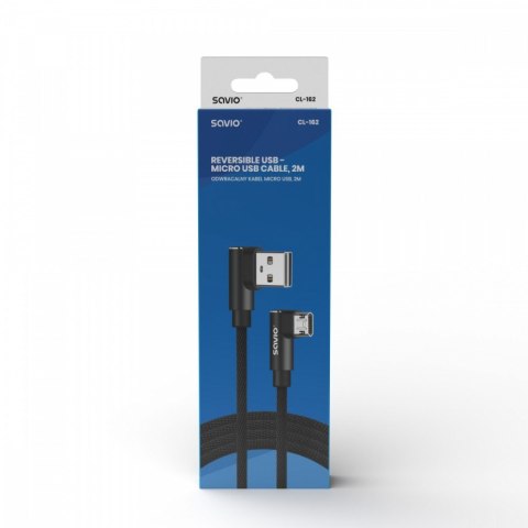 Kabel Savio CL-162 USB Micro USB A 2m odwracalny do ładowania