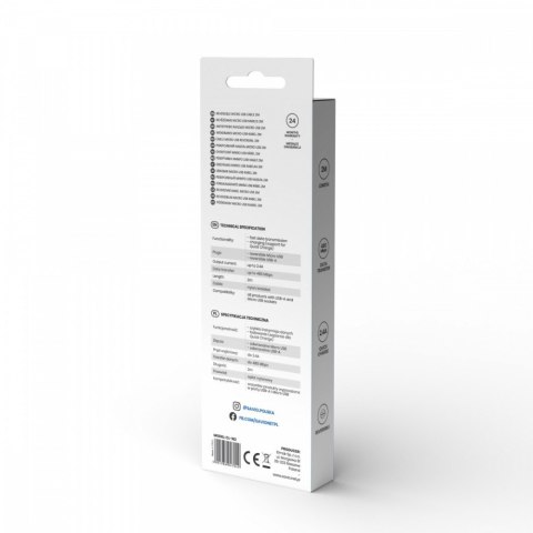 Kabel Savio CL-162 USB Micro USB A 2m odwracalny do ładowania