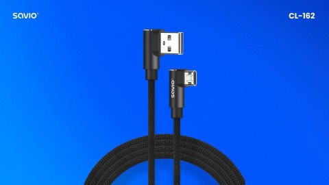 Kabel Savio CL-162 USB Micro USB A 2m odwracalny do ładowania