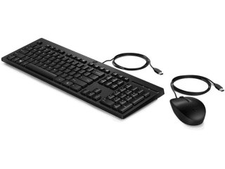 HP 225 przewodowy zestaw klawiatura mysz USB wygodny czarny