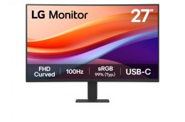 Monitor LG Electronics 27 cali 27U421A-B zakrzywiony FHD z USB-C