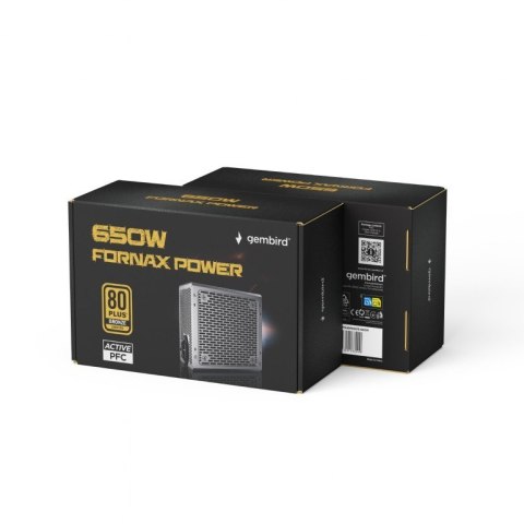 Zasilacz Gembird Fornax Power 650W 80+Bronze z wentylatorem 120mm