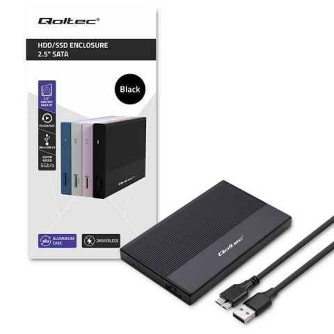 Qoltec Obudowa Kieszeń na dysk SSD HDD 2.5 SATA USB 3.0 5Gb/s