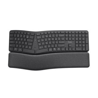 Klawiatura ergonomiczna Trust KEYRA bezprzewodowa z wsparciem nadgarstków