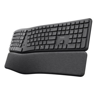 Klawiatura ergonomiczna Trust KEYRA bezprzewodowa z wsparciem nadgarstków