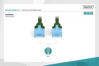 Digitus Patch cord U/UTP kat.5e PVC 3m zielony do sieci LAN