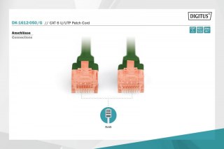 Digitus Patch cord U/UTP kat.6 PVC 5m Zielony kabel sieciowy RJ45