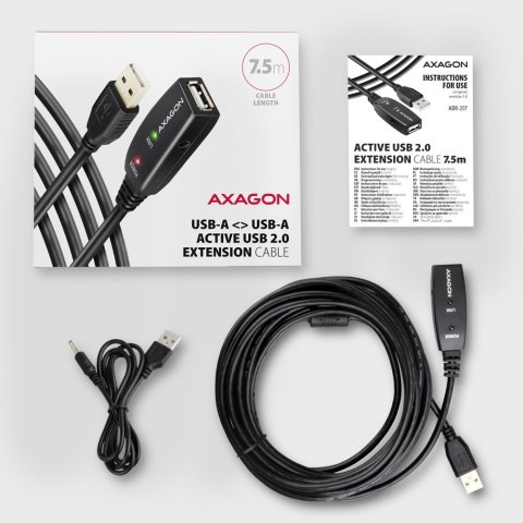 AXAGON ADR-207 aktywny kabel USB 2.0 A-M do A-F przedłużacz 7.5m