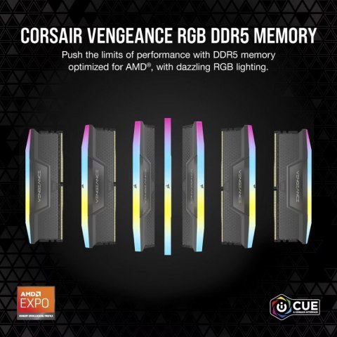 Pamięć Corsair DDR5 Vengeance RGB 96GB 6000MHz CL30 AMD Intel XMP