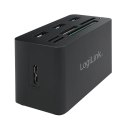 LogiLink Hub USB 3.0 z czytnikiem kart 3 porty szybki czarny