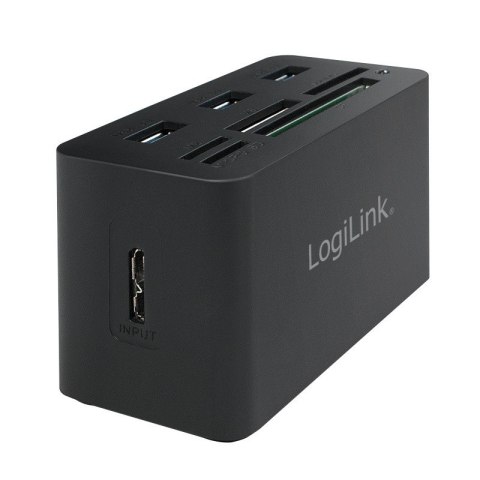 LogiLink Hub USB 3.0 z czytnikiem kart 3 porty szybki czarny