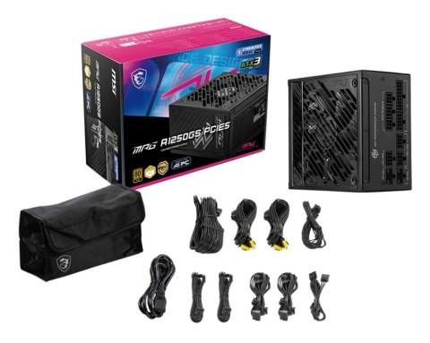 Zasilacz MSI MPG A1250GS 1250W Gold dla kart NVIDIA GeForce RTX