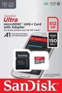 Karta SanDisk Ultra microSDXC 512GB 150MB/s A1 z adapterem SD