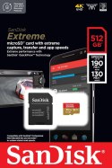 SanDisk Karta pamięci Extreme microSDXC 512GB 190/130MB/s A2 V30 U3 szybka