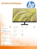Monitor HP P27h G5 FHD 27'' z wbudowanymi głośnikami i regulacją wysokości