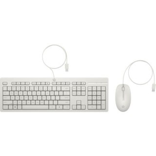 Zestaw Klawiatura i mysz HP 225 przewodowe komfortowe USB biały