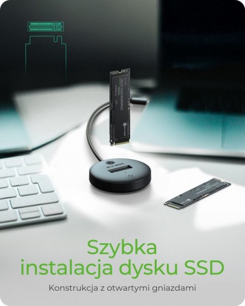 IcyBox Stacja dokująca NVMe SATA SSD IB-1610MCD-C31 szybka kompaktowa