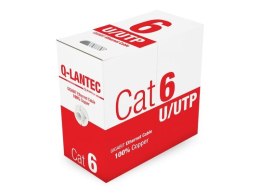 Kabel teleinformatyczny Q-LANTEC U/UTP CAT 6 PVC 100% Miedź 305m