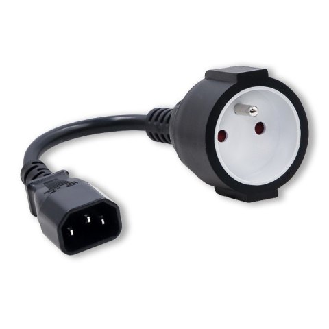 Adapter Qoltec IEC 320 C14 French 0.15m 16A zasilający
