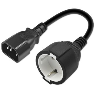 Adapter Qoltec IEC 320 C14 SCHUKO 0.15m zasilający czarny