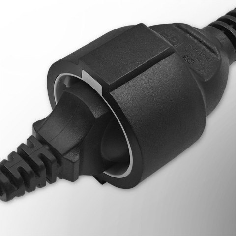 Adapter Qoltec IEC 320 C14 SCHUKO 0.15m zasilający czarny