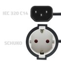 Adapter Qoltec IEC 320 C14 SCHUKO 0.15m zasilający czarny