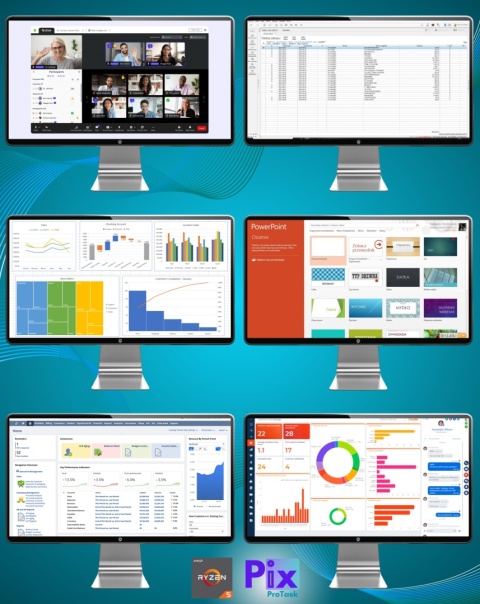 Pix Protask V9 AMD Ryzen 5 32GB DDR4 1000GB SSD DVD Windows 11 Pro