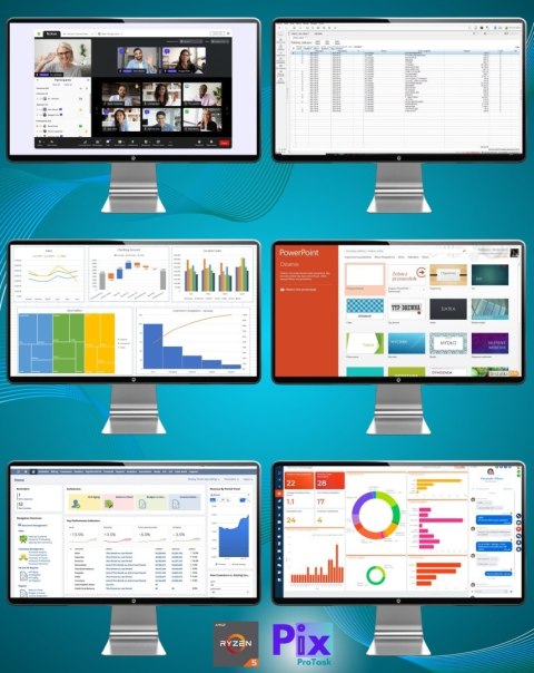 Pix Protask V9 AMD Ryzen 5 16GB DDR4 256GB SSD DVD Windows 11 Pro