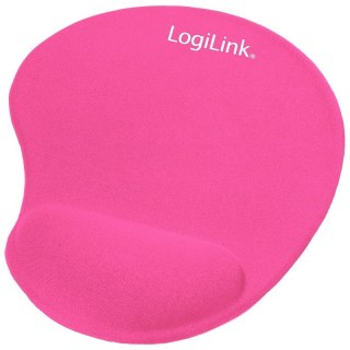 Podkładka pod mysz LogiLink żelowa różowa z podpórką pod nadgarstek