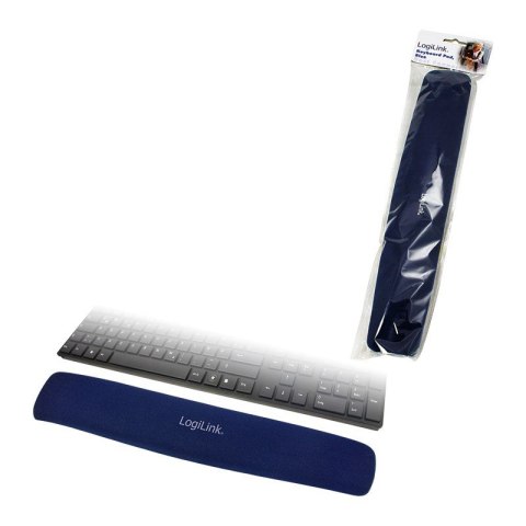 Podkładka LogiLink żelowa pod klawiaturę niebieska gamingowa Lycra