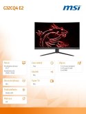 Monitor MSI G32CQ4 E2 31.5 cali Curved WQHD 170Hz gamingowy z HDR