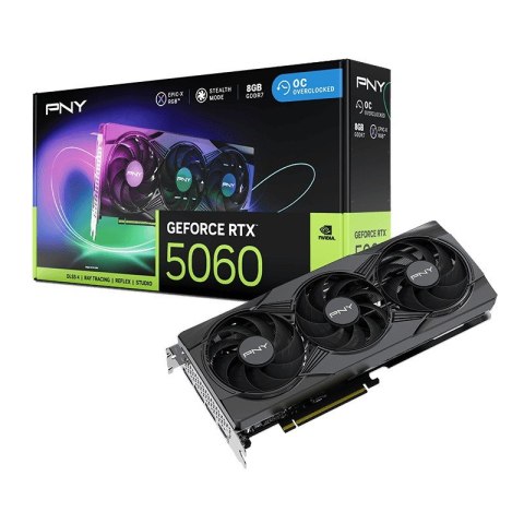 Karta graficzna PNY GeForce RTX 5060 OC 8GB RGB wydajna do gier