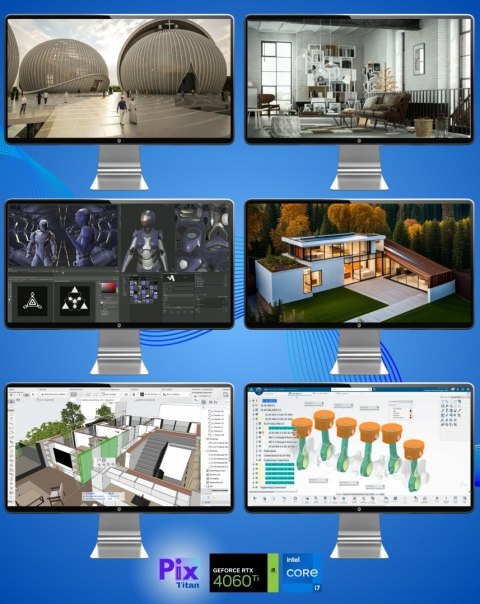 Pix Titan V2 Intel Core i7 NVIDIA GeForce RTX 4060Ti 16GB DDR4 2000GB SSD Windows 11 Pro