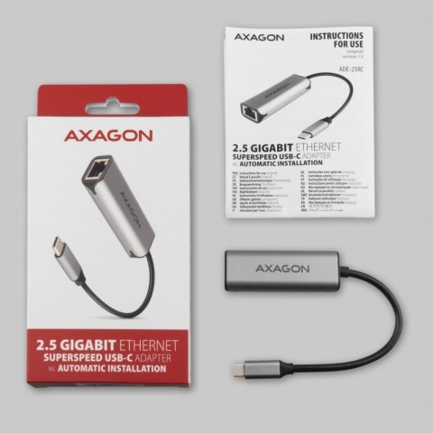 Karta sieciowa AXAGON ADE-25RC 2.5 Gb Ethernet USB-C 3.2 Gen 1 szara
