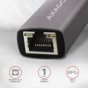 AXAGON ADE-TR Karta sieciowa Gigabit Ethernet USB-A 3.2 Gen 1 metalowa szarość