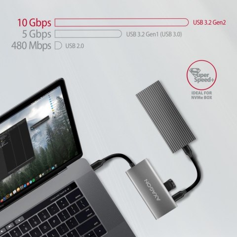 Hub AXAGON HMC-4G2 USB-C 10Gbps 4 porty 2xUSB-A 2xUSB-C kompaktowy