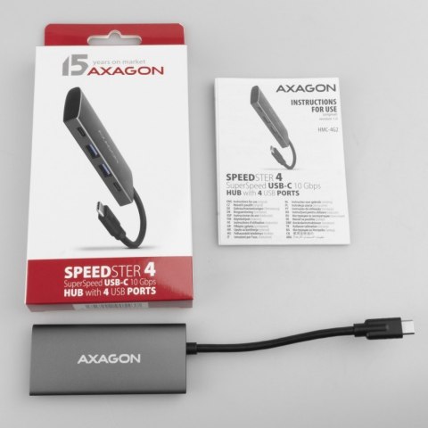 Hub AXAGON HMC-4G2 USB-C 10Gbps 4 porty 2xUSB-A 2xUSB-C kompaktowy