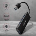 Hub AXAGON HUE-G1A 4-portowy USB 3.2 Slim z kablem 14cm