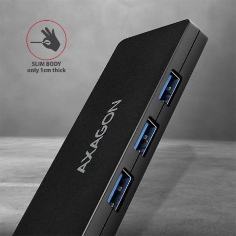 Hub AXAGON HUE-G1A 4-portowy USB 3.2 Slim z kablem 14cm